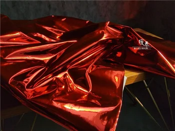 Магическа Червена Кожена Кърпа Огледално Отразяващи Водоустойчив САМ Ивици Подпори За Фотосесия Декор Чанти С Cosplay Дизайнерски Дрехи Плат