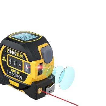 Ръчно 3 В 1 Лазерна Стоманена Рулетка Далекомер Вътрешен Измервателен Уред Лазерна Линия На Измерване На Лента М Разстояние