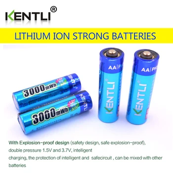 KENTLI 4 бр./много Стабилно напрежение 3000 МВтч батерии тип АА от 1,5 акумулаторна полимерна литиева акумулаторна литиево-йонна батерия за фотоапарат и др