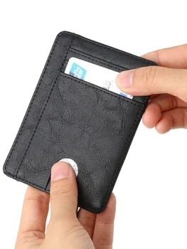Gebwolf Тънък RFID Заключване ПУ Кожен Портфейл Притежател на Кредитна Карта за самоличност Чантата си Пари Калъф за Мъже Жени