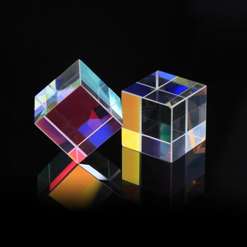 Дихроичный Стъклен Куб Призма12.7 мм Оптични Цветни Призми Лазерен Куб за Украса на Подарък за Рожден Ден Дъгата Стъклен Лъч Combiner