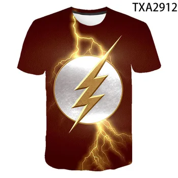 2021 Нова тениска The Flash, 3D, Мъжки, Дамски, Детски Ежедневни Градинска дрехи За Момчета и Момичета, Детска тениска с принтом, Модни летни Стръмни Върхове, Тениска