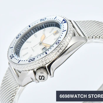 42 мм Мъжки часовник Калибър NH36A Асептична циферблат Водоустойчив Корпус Сапфирен кристал Водолаз
