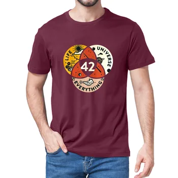 Унисекс Памук, 42 Отговор на живота, Вселената и всичко Дъглас Адамс Черна Мъжка тениска Дамска мека тениска