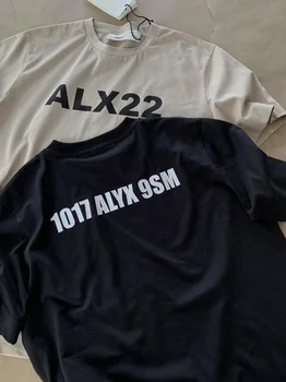 22SS Прост 1017 ALYX 9SM Лого Памук Европейски Размер ALYX Мъжка Тениска Дамска Лятна Градинска Genshin Impact Techwear