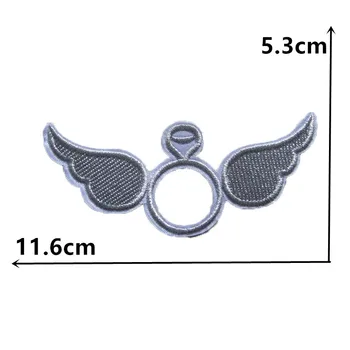 Крилата пръстен икона може да се шият детска деним яке плат бродерии САМ облекло стоки за бродерия аксесоари 1 бр. за продажба