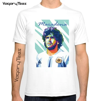 Модерен Класически Нова тениска с кръгло деколте, бяла тениска diego maradona 10 за аржентинските фенове, летни блузи с къс ръкав