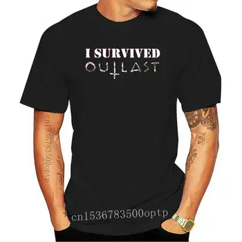 Нова Тениска I SURVIVED OUTLAST - 0234, Бяла Тениска с принтом 