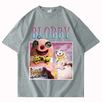 Mr. Blobby Homage Реколта тениска за Мъже и Жени, Лятна Тениска от Памук с Къс Ръкав, Улични Забавни Костюми, Тениски, Потници, мъжки