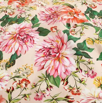 Romantic Sicily Digital painting pure cotton fabric for summer dress бродиран плат telas tissu coton на tela sewing памук