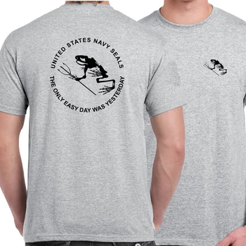 Тениска на отбора морски лъвове САЩ с мотото Frogman Bone Frog Seal Team. Ежедневни тениски от памук с къс ръкав, Без покрив, Размер S-3XL