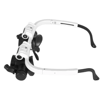 Прическа Увеличителни очила Очила Лупа с Led Осветление Каска 1X-20X Увеличително Стъкло, за Ремонт Бижутер Третата Ръка